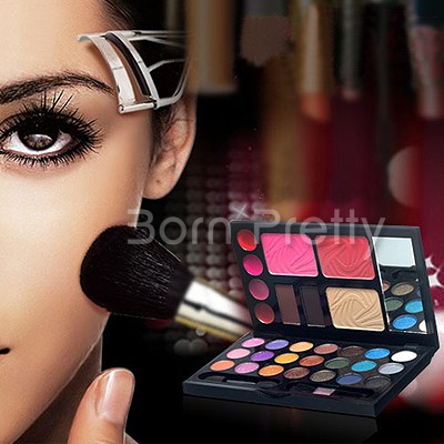 30 Colors Eye Shadow Blusher Concealer Lip Gloss Eye Brow Powder Portable Cosmetic Palette