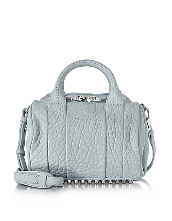 Alexander Wang - Rockie Powder Blue Pebbled Leather Satchel w/Studs