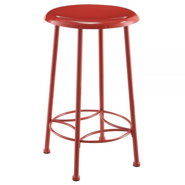 Whitman 24 in. Red Bar Stool, Powder Coated Finish Red