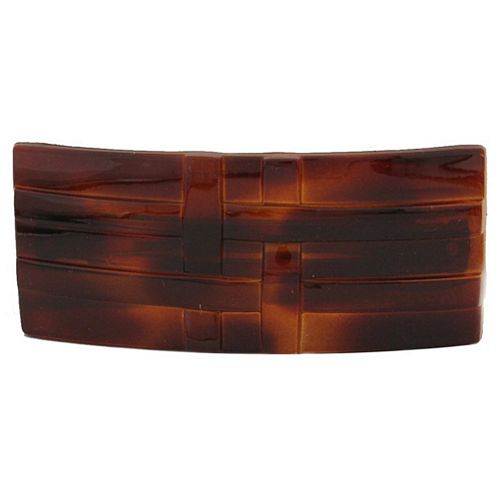 Caravan Tortoise Shell Rectangle Ribbon Design Barrette