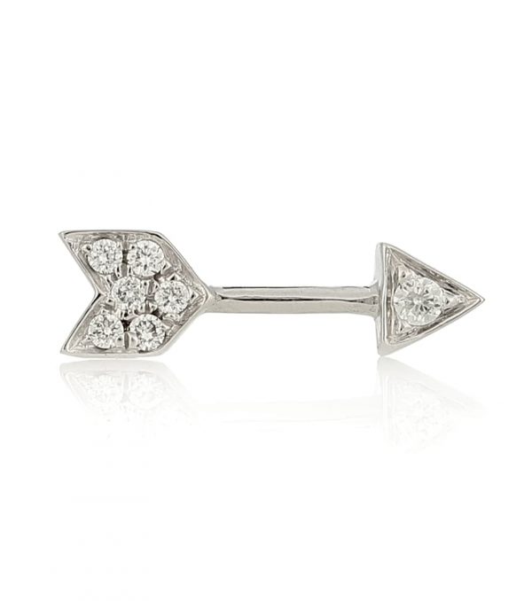 10mm Diamond Arrow 18kt white gold single earring