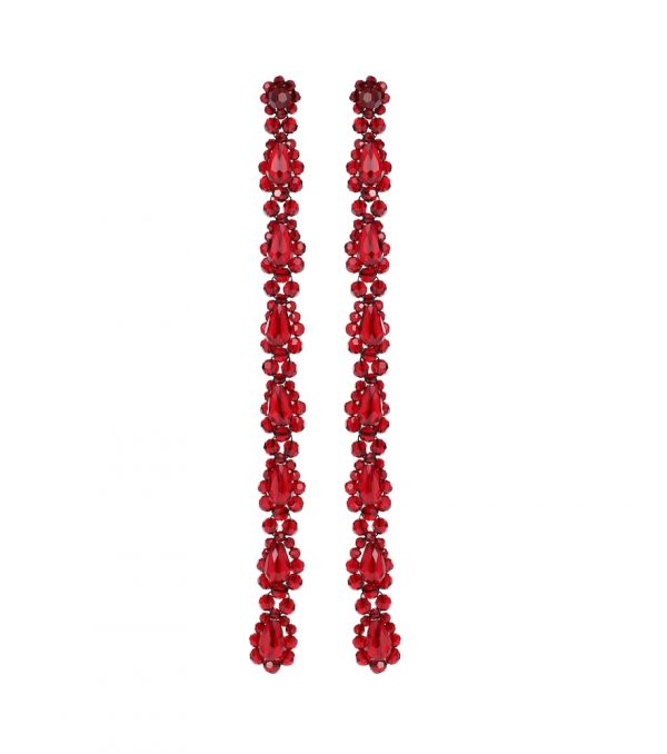 Crystal-embellished drop earrings