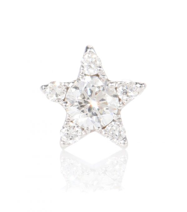 Diamond Star 18kt white gold and diamond single earring
