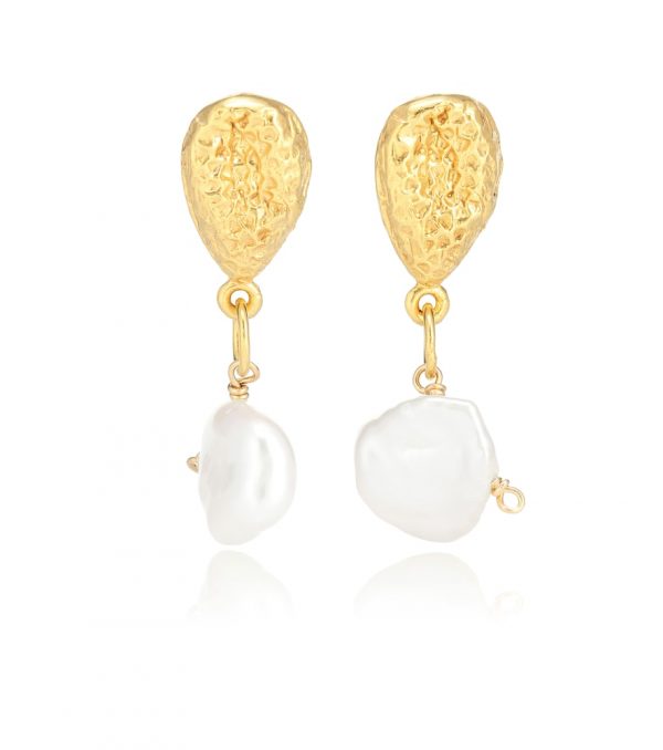 Exclusive to Mytheresa - The Late Night Twinkling 24kt gold-plated earrings with pearls