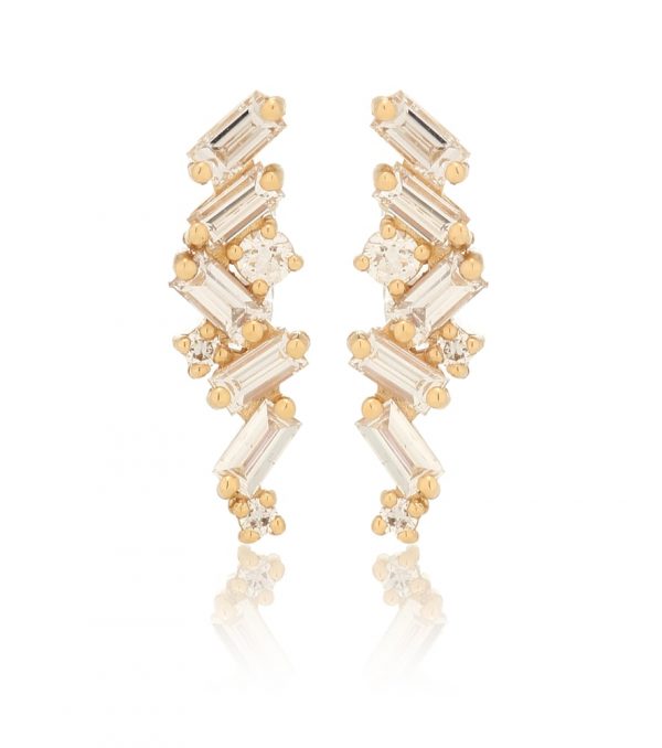 Fireworks 18kt gold earrings with diamonds