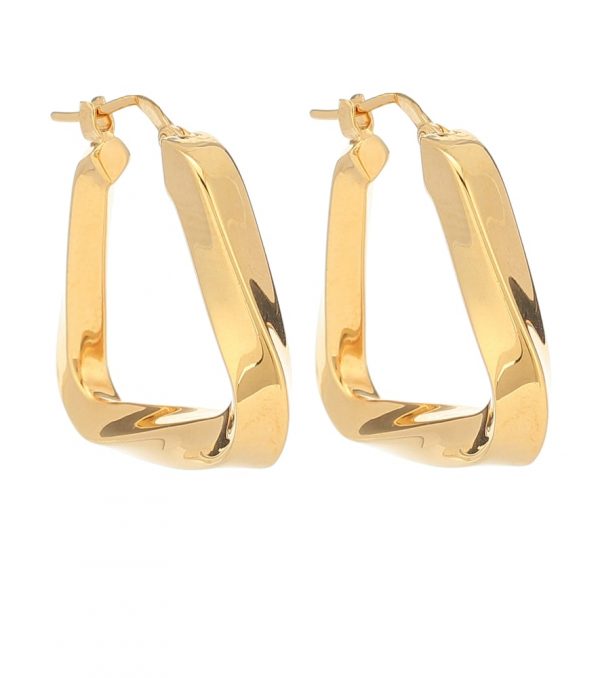 Gold-plated twisted hoop earrings