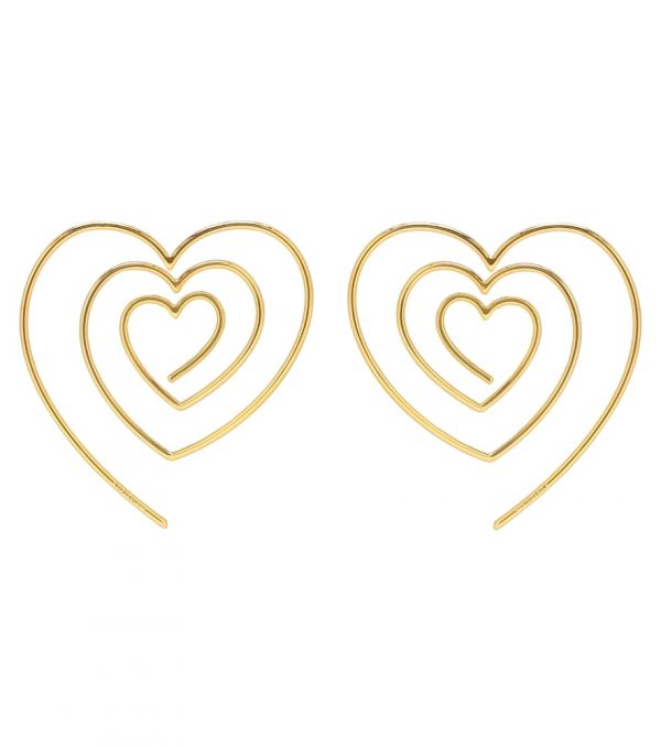 Heart-shaped spiral earrings