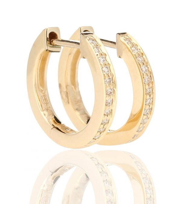 Huggie 14kt gold and diamond earrings