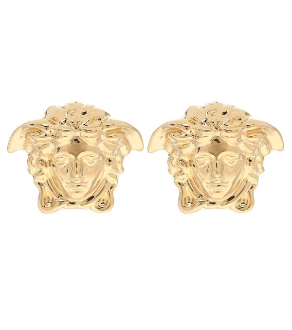 Medusa gold-plated earrings