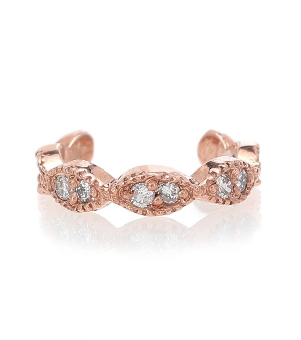 Pave Marquise 14kt rose gold ear cuff with diamonds