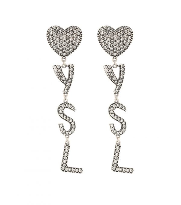 YSL Heart embellished earrings