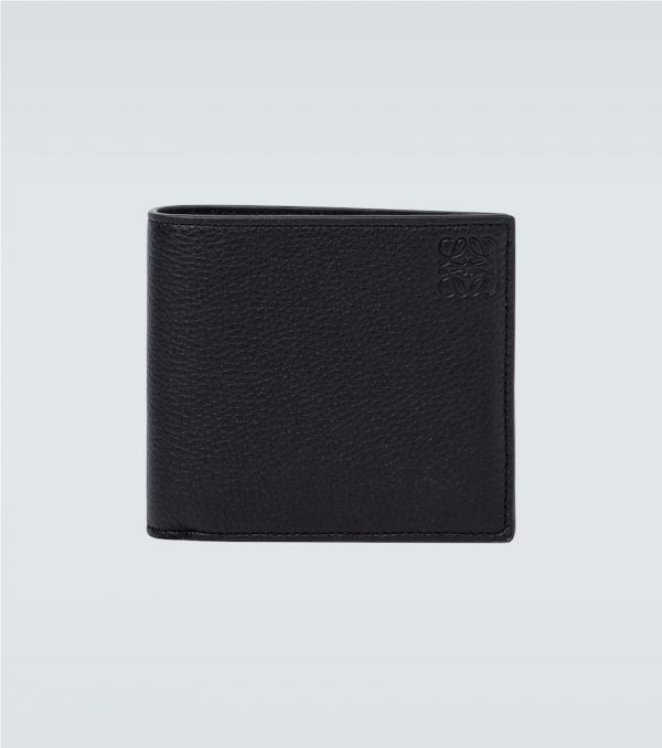 Bifold grained leather wallet