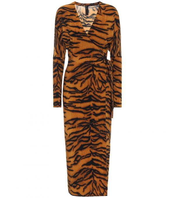Exclusive to Mytheresa - Tiger-print midi dress