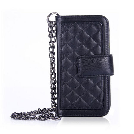 Genuine Leather Phone Case and Wallet Combination with Chain for ï"¿iPhone 6 Plus, One Size , Black