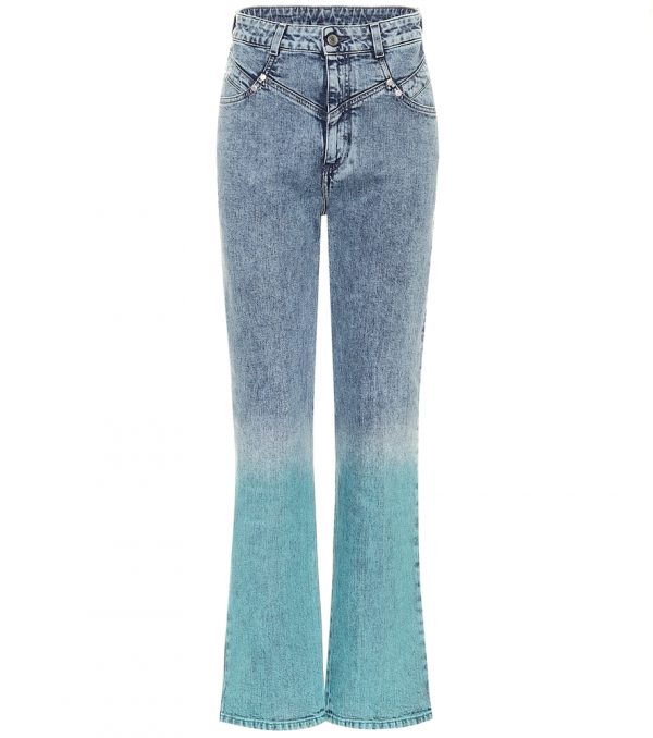 Gradient high-rise straight jeans