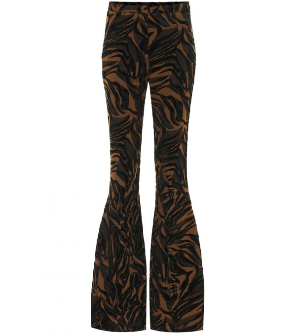 Jacquard high-rise flared pants