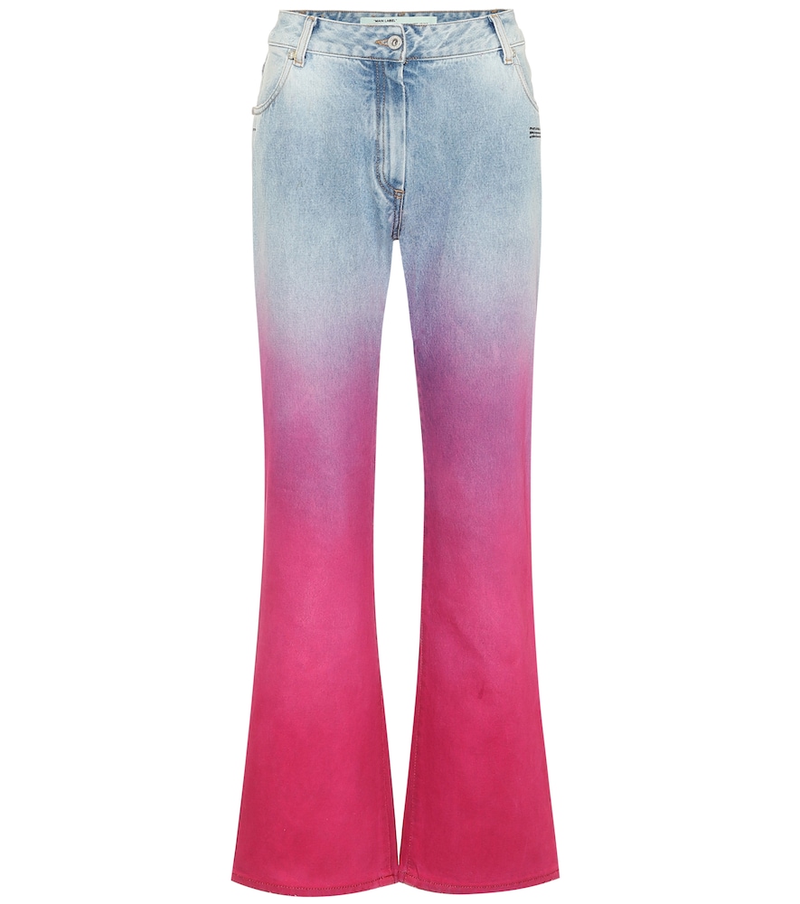 Mid-rise straight ombré jeans