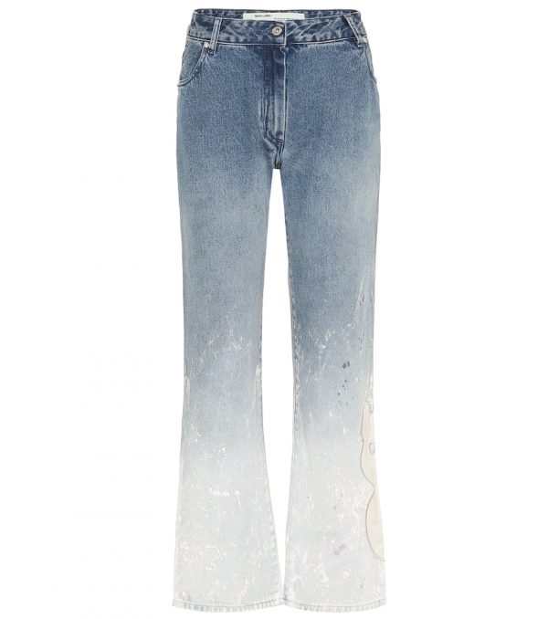 Mid-rise straight ombré jeans