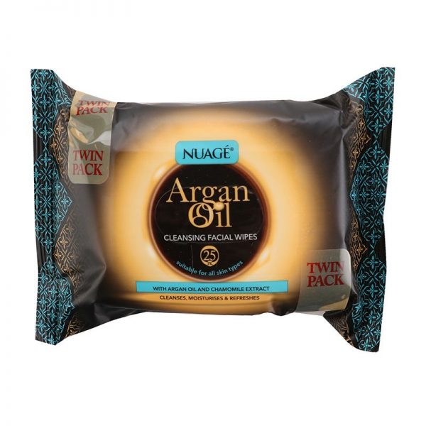 Nuage Argan Oil Cleansing Facial Wipes Twin Pack