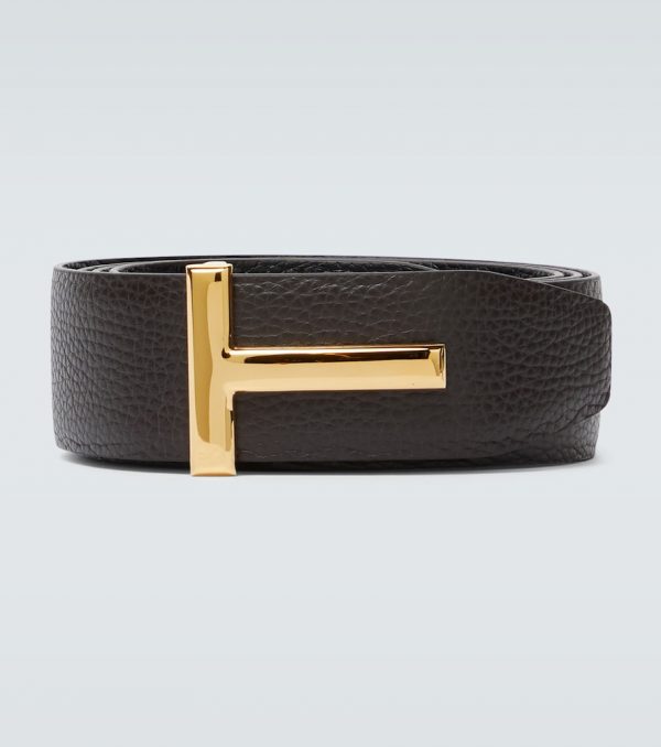 Reversible T leather belt