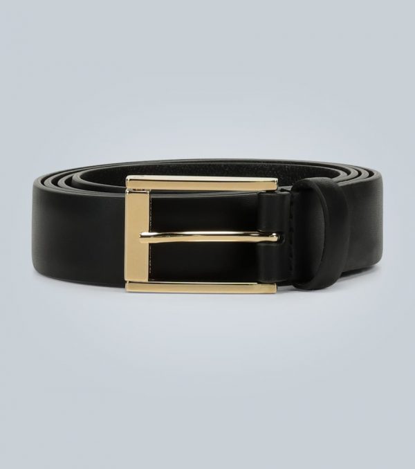 Slim leather belt