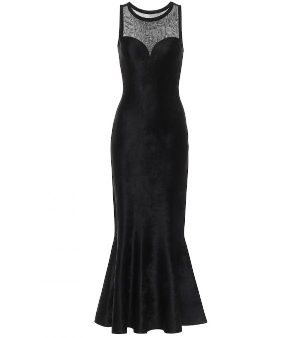 Stretch-velvet gown