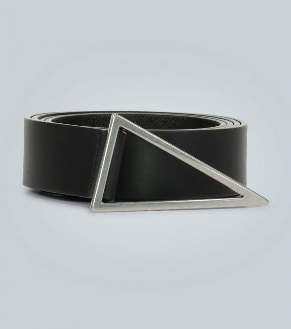 Triangle buckle leather belt