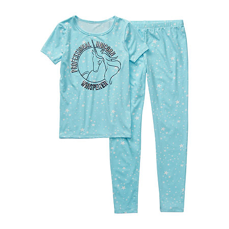 Arizona Little & Big Girls 2-pc. Pant Pajama Set, 4 , Blue