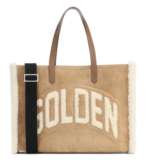 California shearling and suede tote