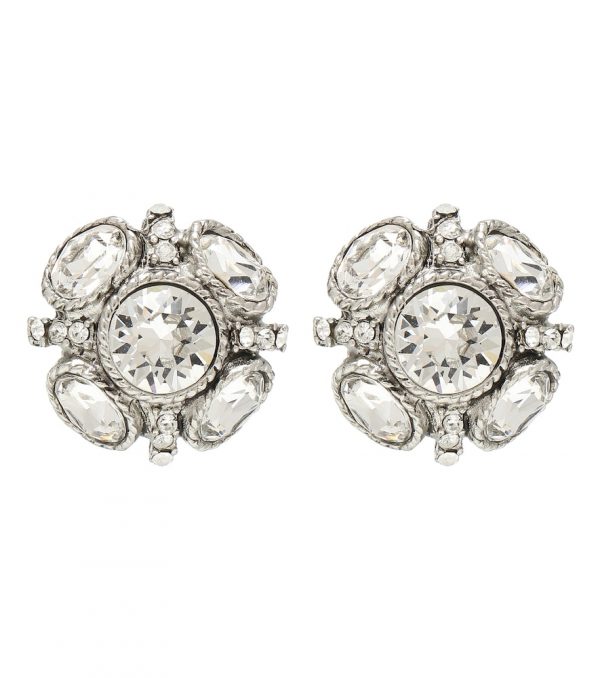 Classic Button crystal-embellished earrings