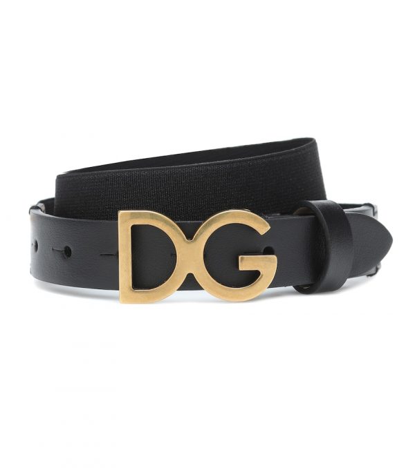 DG leather-trimmed belt