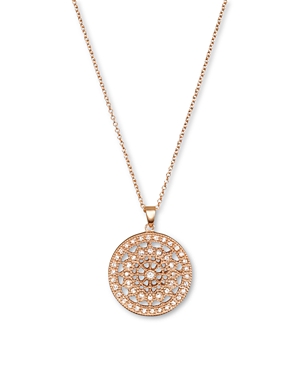 Diamond Medallion Pendant Necklace in 14K Rose Gold, .25 ct. t.w.