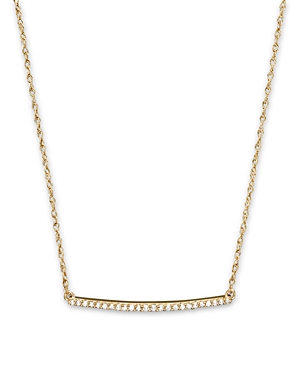 Diamond Mini Bar Necklace in 14K Yellow Gold, .10 ct. t.w.