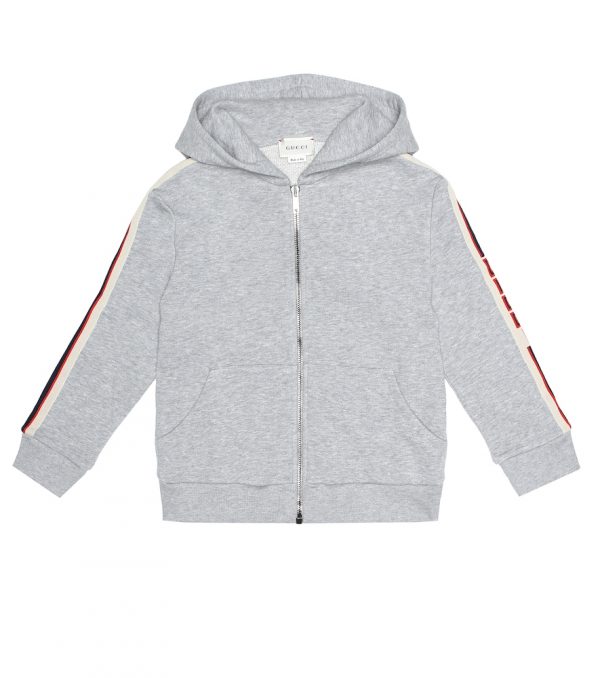 Embroidered cotton hoodie