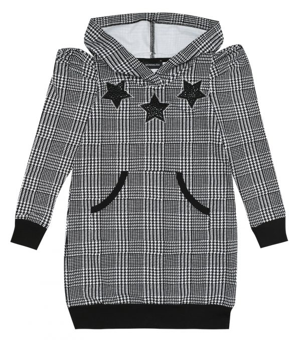 Gingham checked hoodie dress