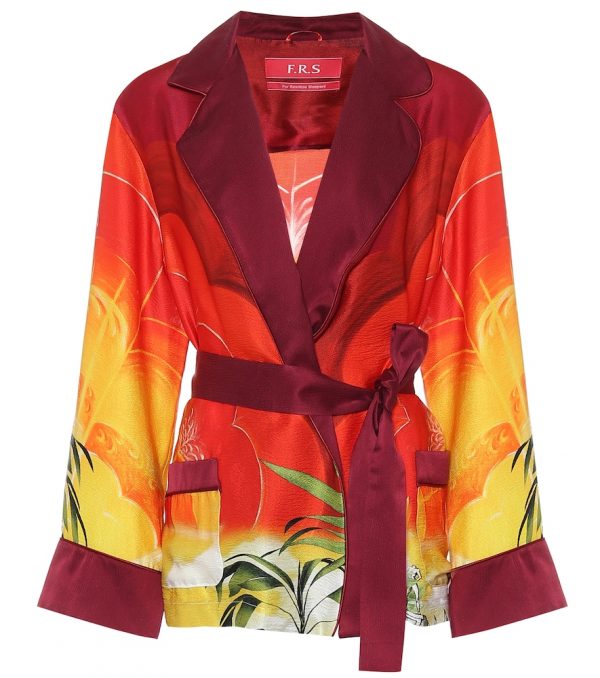 Giocasta printed silk pajama jacket