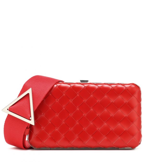 Intrecciato leather clutch