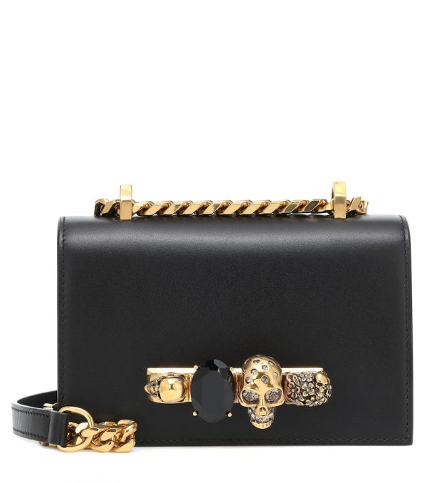 Jewelled Satchel Mini leather crossbody bag