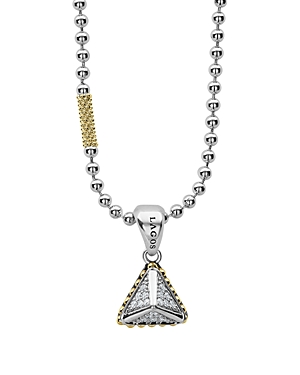 Lagos 18K Yellow Gold & Sterling Silver Diamond Pendant Necklace, 16-18