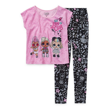 Little & Big Girls 2-pc. LOL Pant Pajama Set, 4 , Pink