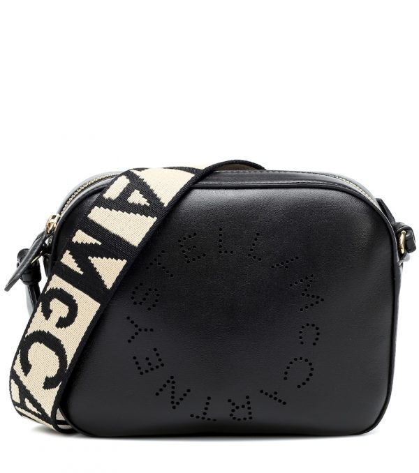 Logo faux leather shoulder bag