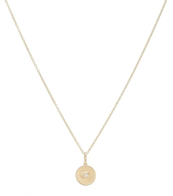 Marquis Eye 14kt yellow gold and diamond necklace