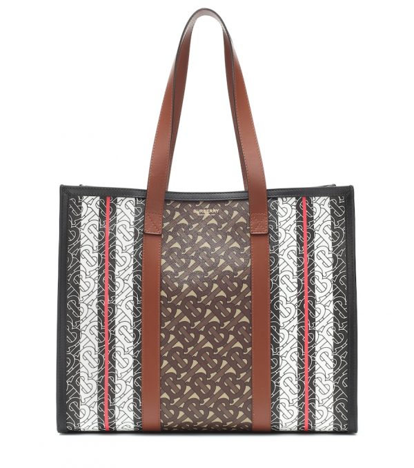 Monogram Stripe e-canvas tote