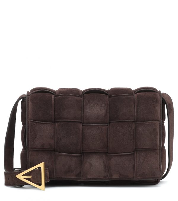 Padded Cassette suede shoulder bag