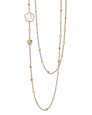 Pasquale Bruni 18K Rose Gold Bon Ton Floral Milky Quartz & Diamond Necklace, 40