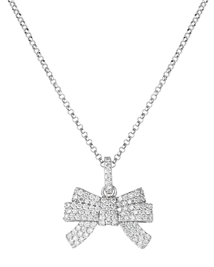 Roberto Coin 18K White Gold Disney Cinderella Diamond Bow Pendant Necklace, 18