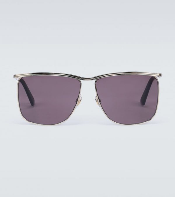 Square-frame metal sunglasses