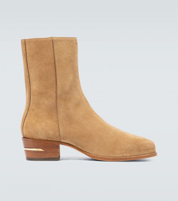 Suede squared toe boot
