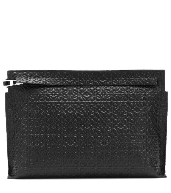 T Pouch leather clutch
