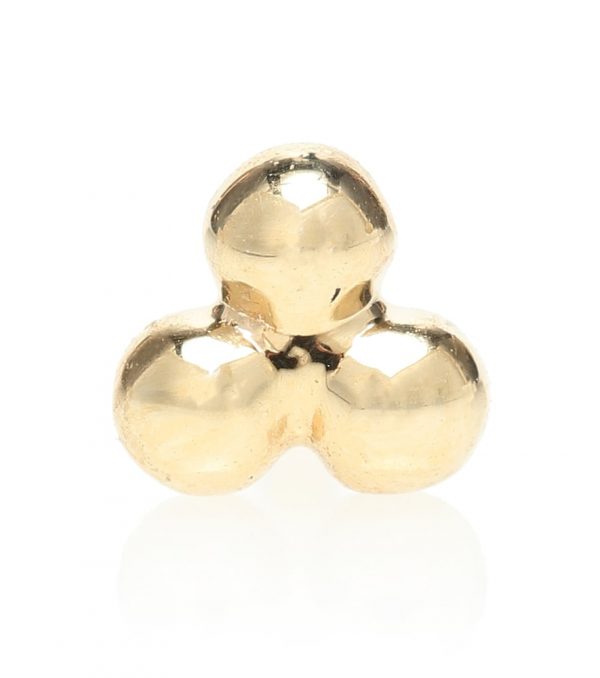 Three Ball Trinity 14kt gold single earring